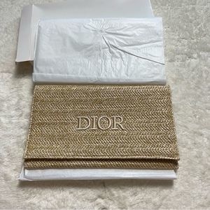 Dior Beauty Rattan Beige Bamboo weaving Cosmetic Pouch
